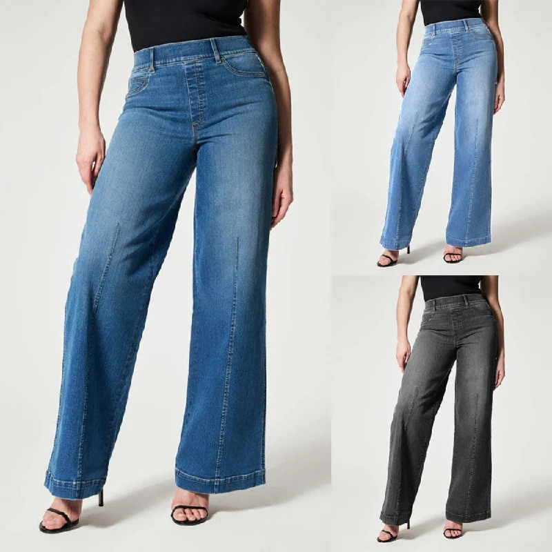 Comfortable Shoes Straight High Elastic Waist Trousers