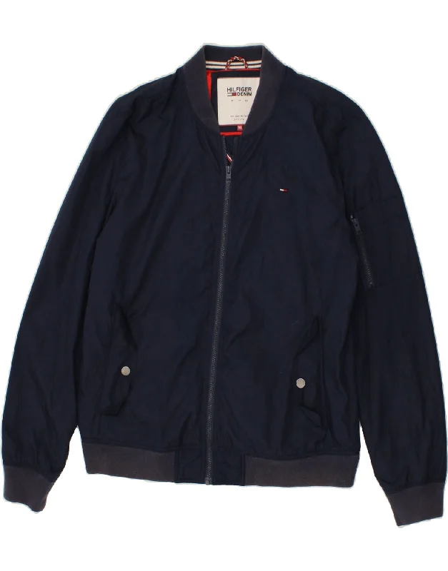 TOMMY HILFIGER Mens Bomber Jacket UK 44 2XL Navy Blue