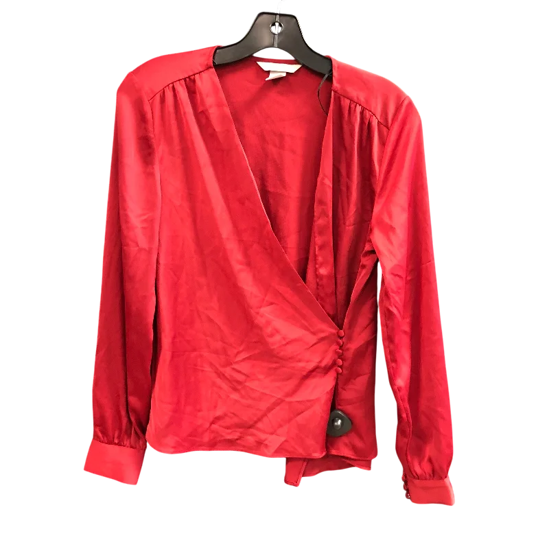 Effortless Comfort Top Long Sleeve By H&m In Red, Size: 2