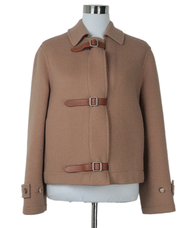 Urban Gear Hermes Tan Wool & Cashmere Jacket sz 8