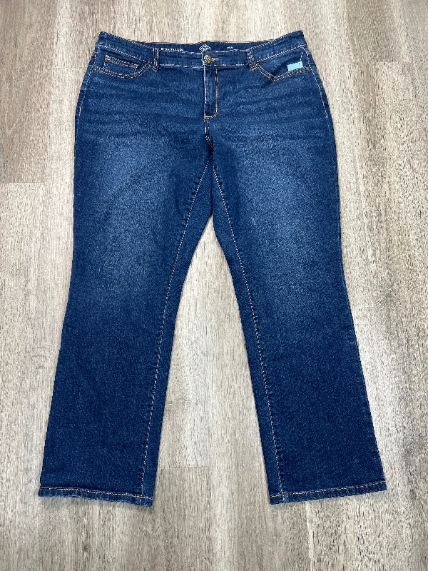 Minimalist Style Jeans Straight By St Johns Bay In Blue Denim, Size: 18