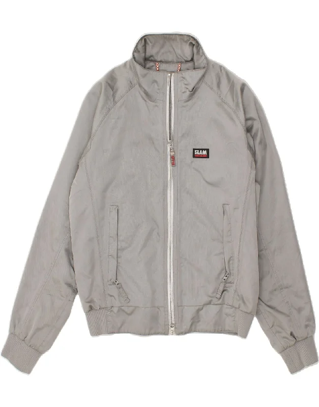 Active Comfort SLAM Mens Bomber Jacket UK 36 Small Grey Polyester