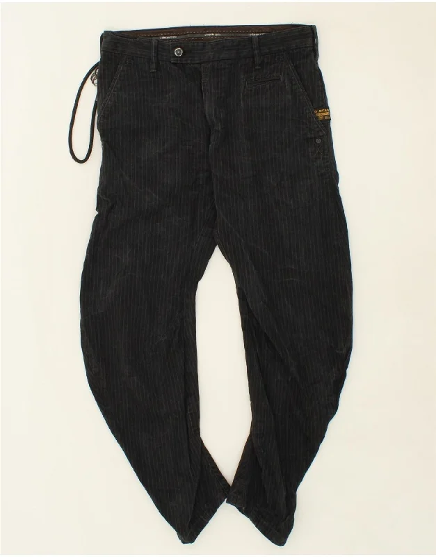 Relaxed Pants G-STAR Mens Banana Slim Chino Trousers W32 L26 Black Pinstripe Cotton