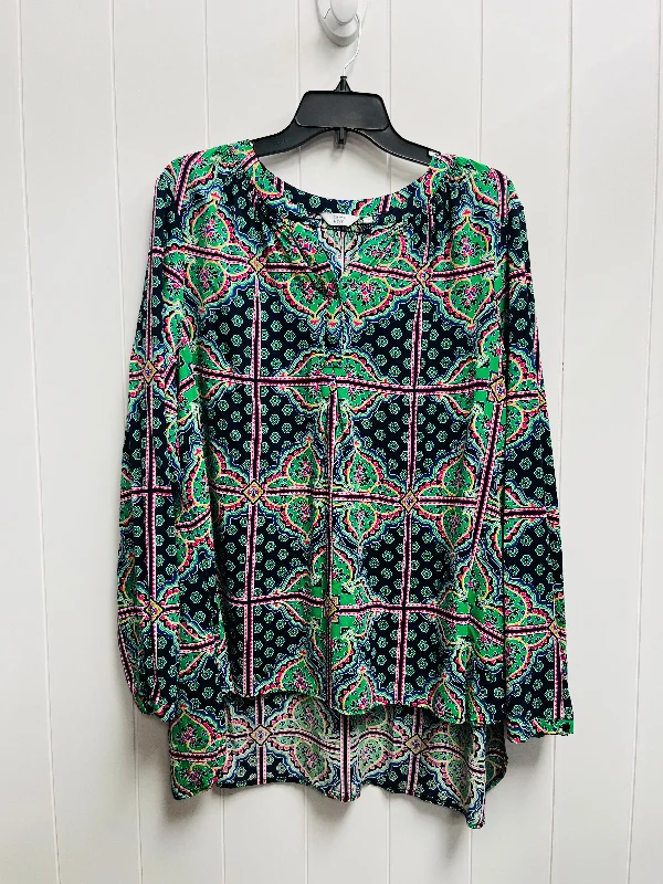 Relaxed Fits Top Long Sleeve By Crown And Ivy In Green, Size: Xxl