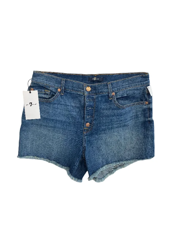 Laid-Back Wear Blue Denim Shorts 7 For All Mankind, Size 12