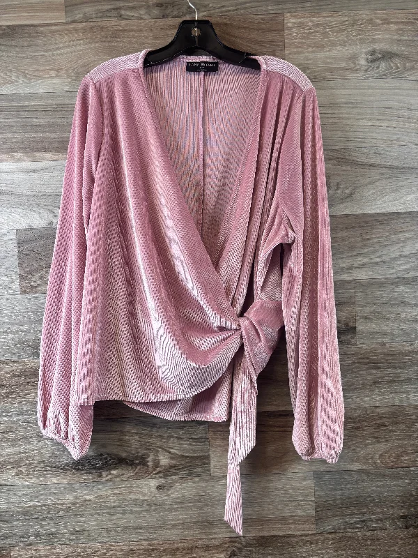 Street Style Top Long Sleeve By Lane Bryant In Pink, Size: 2x