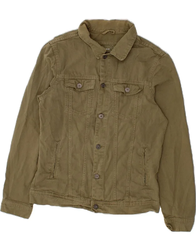 Effortless Style PULL & BEAR Mens Denim Jacket UK 38 Medium Green Cotton
