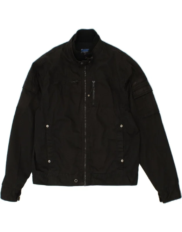 Simple Outfits JULES Mens Bomber Jacket EU 40 Large Black Cotton