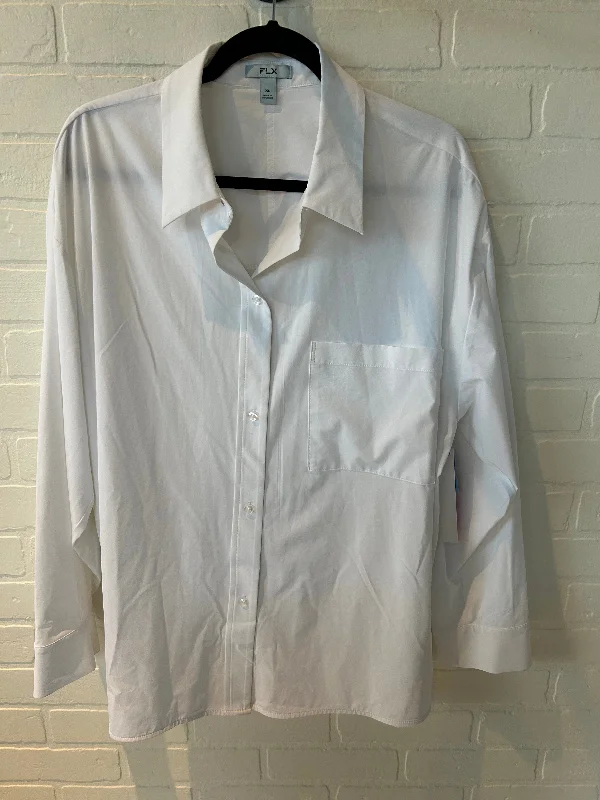 Stylish Apparel Top Long Sleeve By Flx In White, Size: Xl