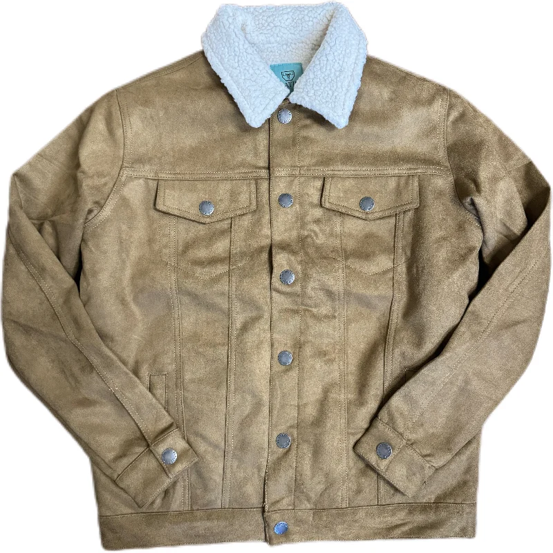 Sherpa Lined Faux Suede Jacket