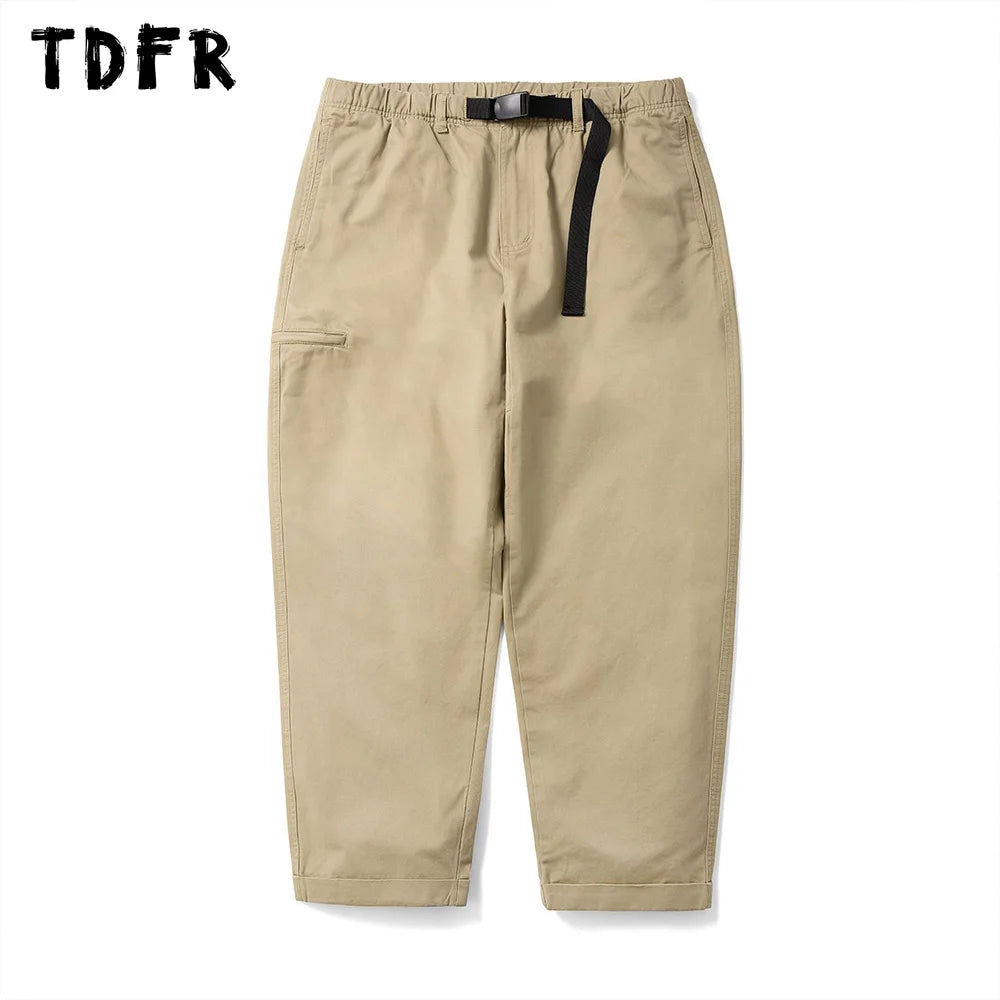 Urban Apparel Solid Color Cargo Pants with Belt - Safari Style Casual Wide Leg Trousers Urban Apparel Solid Color Cargo Pants with Belt - Safari Style Casual Wide Leg Trousers