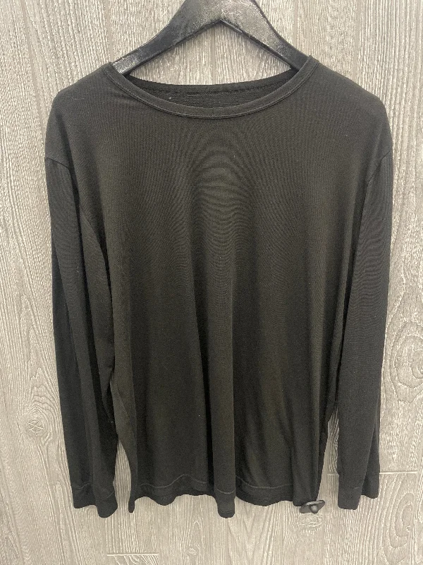 Active Wear Athletic Top Long Sleeve Crewneck By 32 Degrees In Black, Size: M