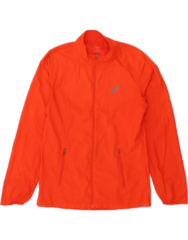 ASICS Mens Rain Jacket UK 36 Small Orange