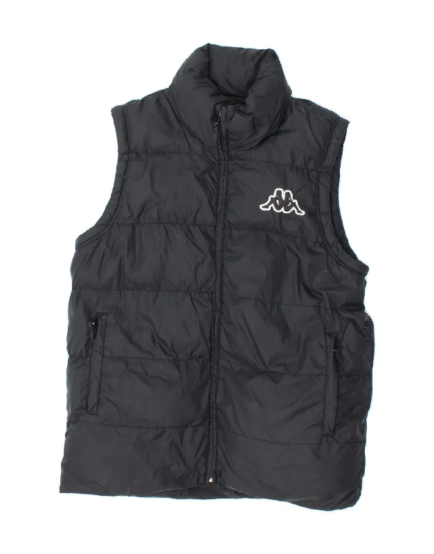 Functional Fashion KAPPA Mens Padded Gilet UK 38 Medium Black Nylon