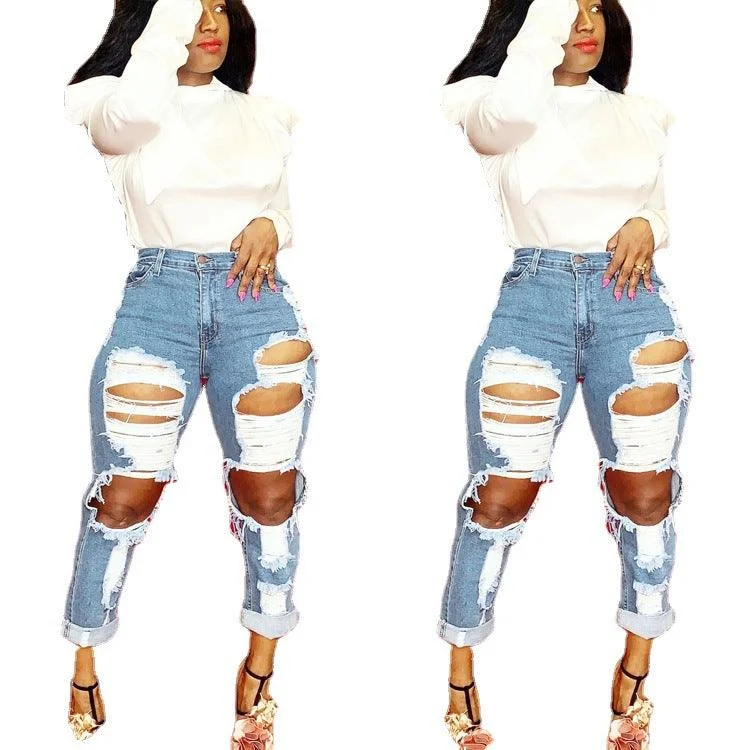 Hip Hop Jeans With Big Holes