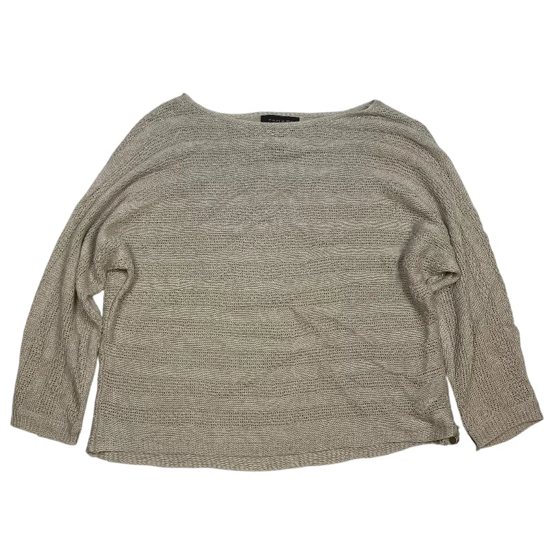 Stylish Comfort Top Long Sleeve By Tahari By Arthur Levine In Cream, Size: S