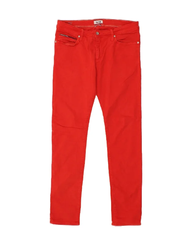 Sporty Look TOMMY HILFIGER Mens Simon Skinny Jeans W33 L32 Red Cotton