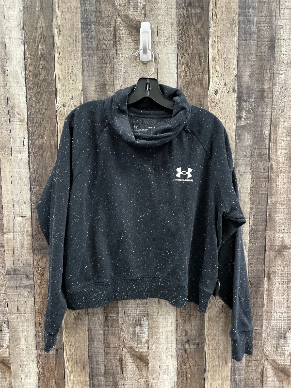 Stylish Looks Athletic Top Long Sleeve Collar By Under Armour In Black, Size: L