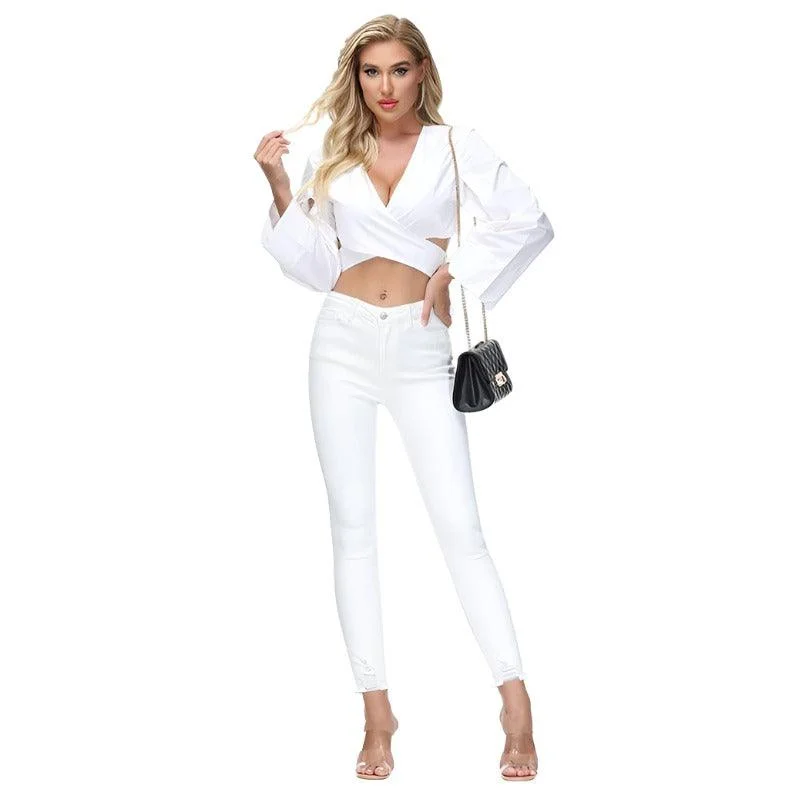 Sporty Trends Women's Tight High Waist Skinny Jeans