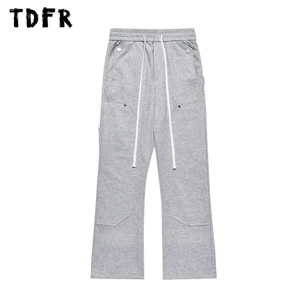 Laid-Back Wear Casual Loose Solid Color Elastic Waist Sweatpants - Men's Sports Trousers