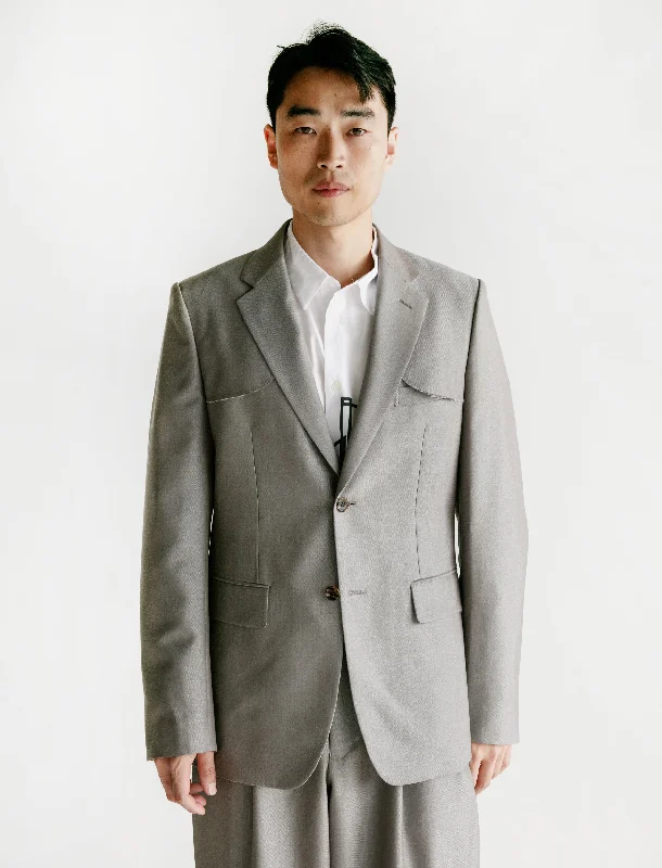 Casual Jackets Wool Mohair Sharkskin Jacket Sand