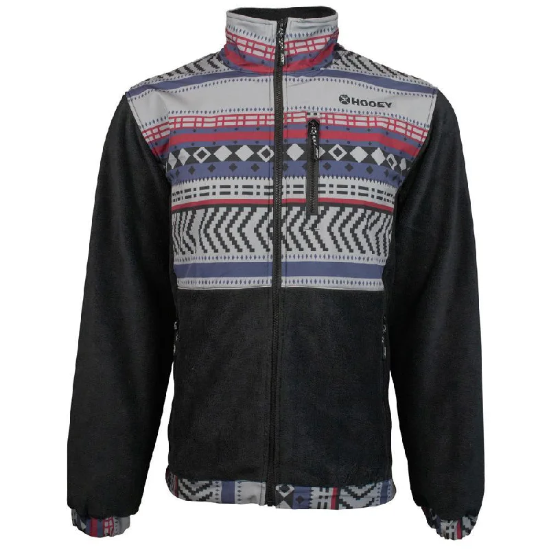 Comfortable Shoes Hooey Men's Black and Blue Tech Fleece Jacket