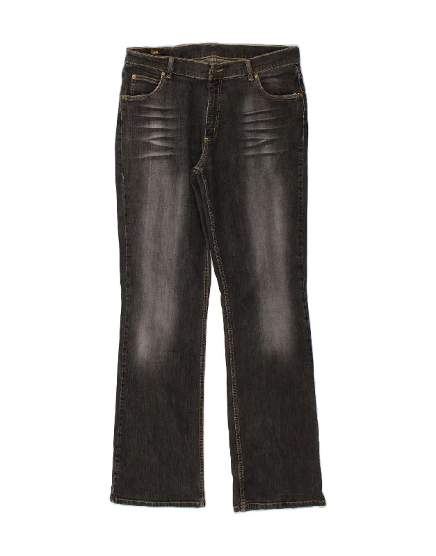 Simple Styles LEE Mens REED Bootcut Jeans W36 L34  Black Cotton
