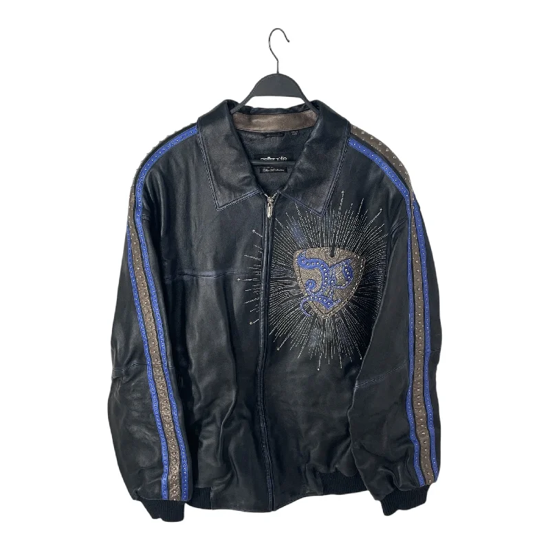 All-Purpose Wear Pelle Pelle/Leather Jkt/56/Leather/BLK/LIMITED EDITION BLUE CROSS