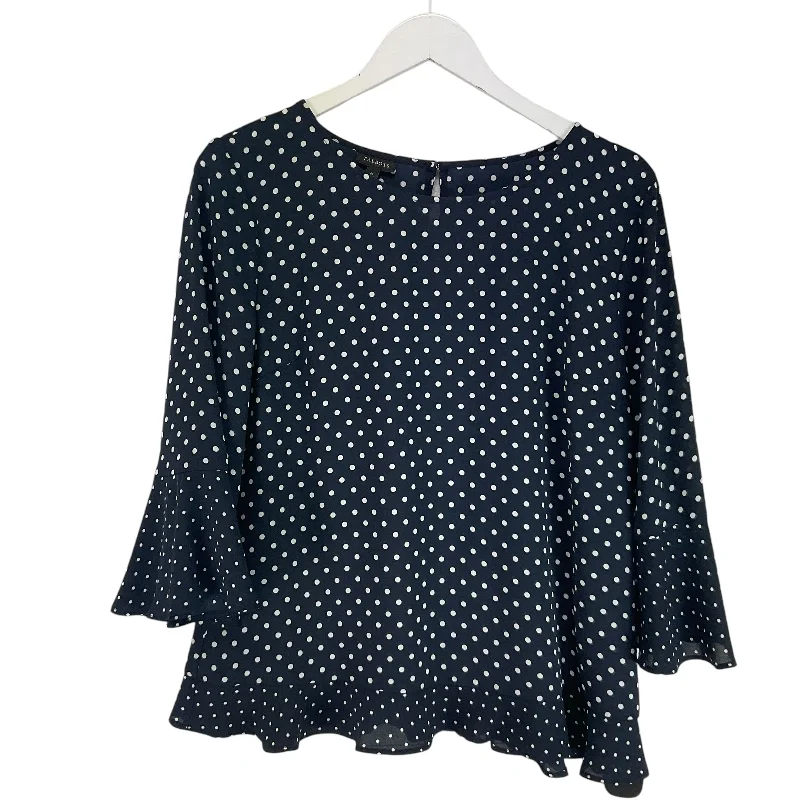 Smart Casual Top Long Sleeve By Talbots In Blue, Size: M