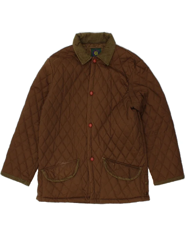 Everyday Essentials VINTAGE Mens Quilted Jacket UK 40 Large Brown Cotton