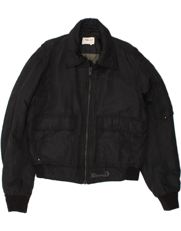 Comfy Sweaters GAS Mens Bomber Padded Jacket UK 44 2XL Black Polyamide