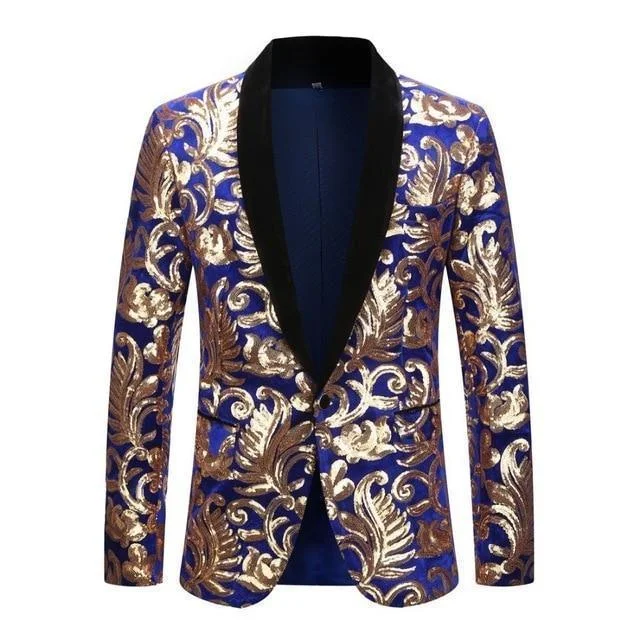 Everyday Wear Men Blazer - Floral Sequin Party Blazer