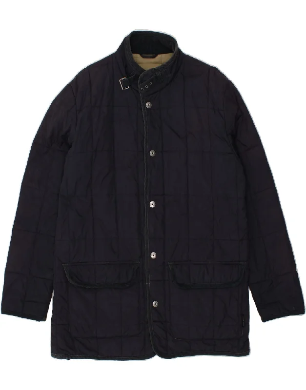 SERGIO TACCHINI Mens Padded Coat UK 42 XL Navy Blue Polyester