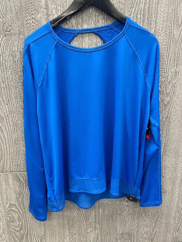 Sports Pants Athletic Top Long Sleeve Crewneck By Fila In Blue, Size: L