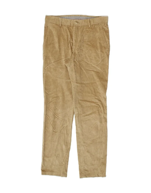 Relaxed Fit MASSIMO DUTTI Mens Slim Fit Corduroy Trousers EU 38 Small W30 L30 Beige