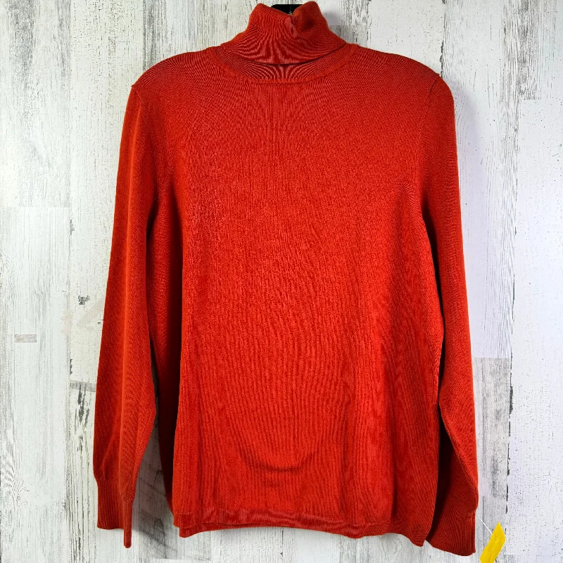 Cozy Essentials Top Long Sleeve Basic By Talbots In Orange, Size: Xl