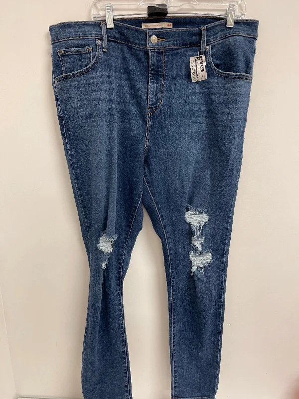 Minimalist Style Jeans Skinny By Levis In Blue Denim, Size: 18