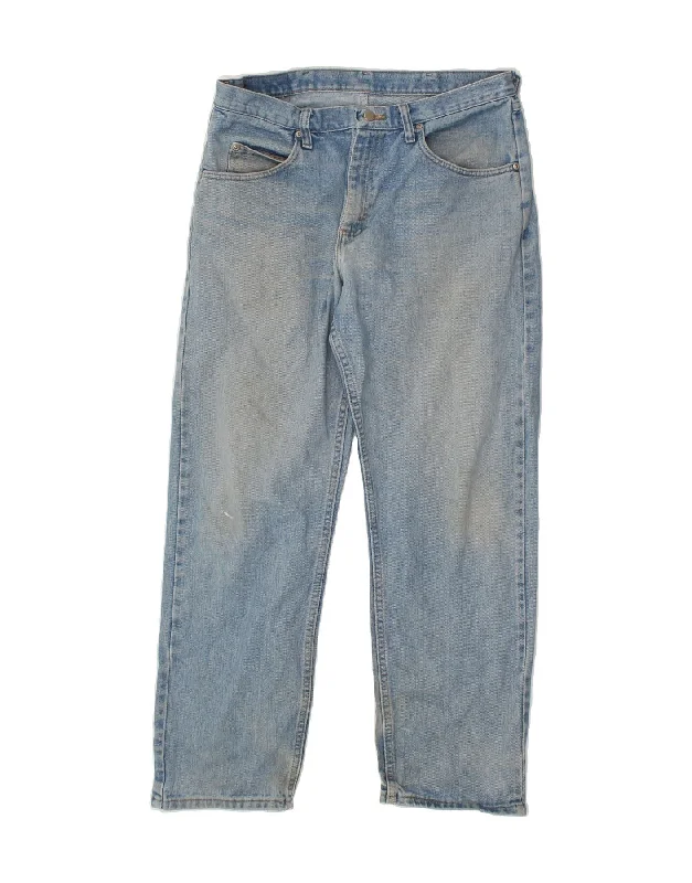 Trendy Comfort WRANGLER Mens Relaxed Fit Straight Jeans W34 L30 Blue Cotton