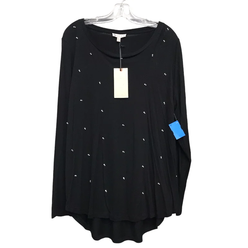 Soft T-Shirts Top Ls By Lila Rose In Black, Size:1X