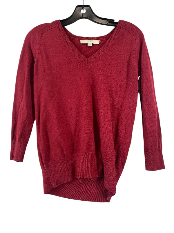 Relaxed Wearables Top Long Sleeve By Loft In Red, Size: S