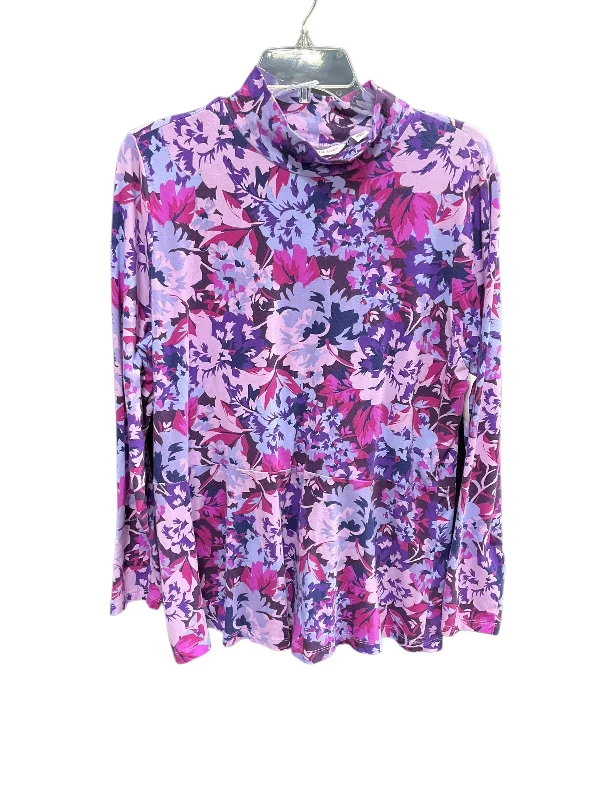 Top Long Sleeve By Isaac Mizrahi Live Qvc In Purple, Size: L