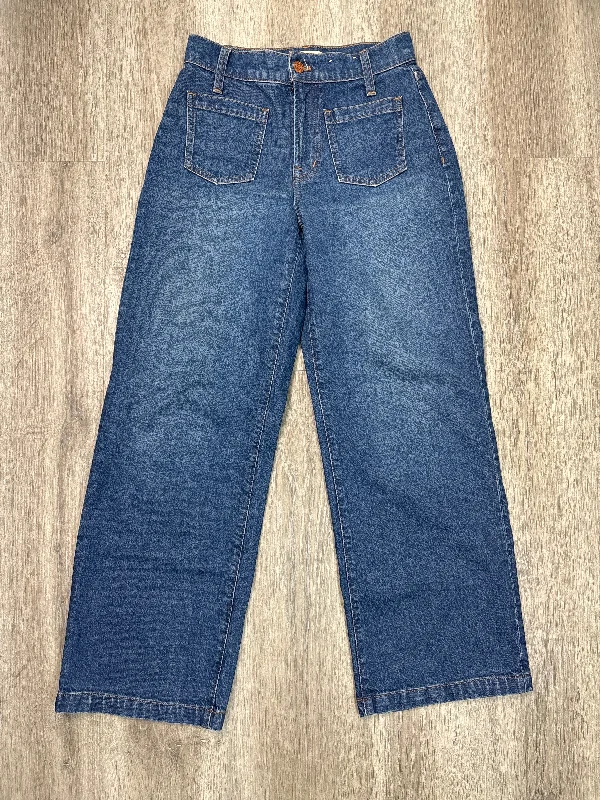 Comfortable Shoes Jeans Wide Leg By Madewell In Blue Denim, Size: 0p