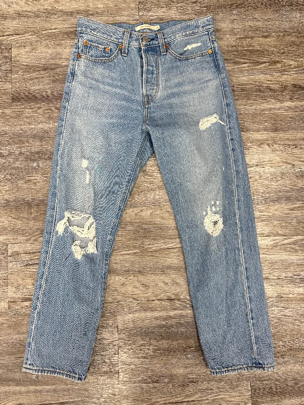 Sporty Styles Jeans Straight By Levis In Blue Denim, Size: 2