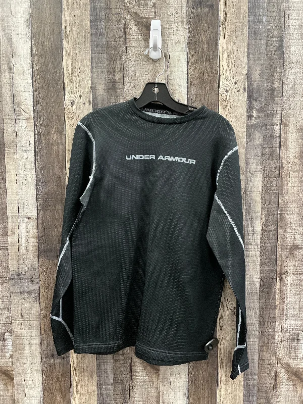 Sporty Suits Athletic Top Long Sleeve Crewneck By Under Armour In Black, Size: M
