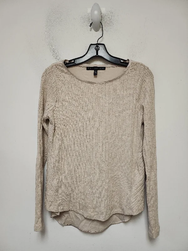 Tailored Comfort Top Long Sleeve By White House Black Market In Tan, Size: Xs