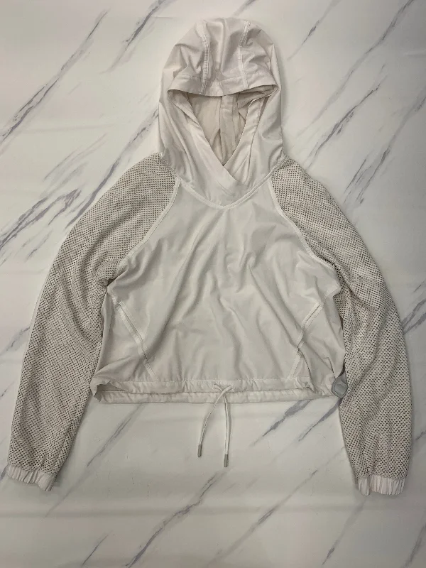 Relaxed Pants Athletic Top Long Sleeve Hoodie By Lululemon In White, Size: 8