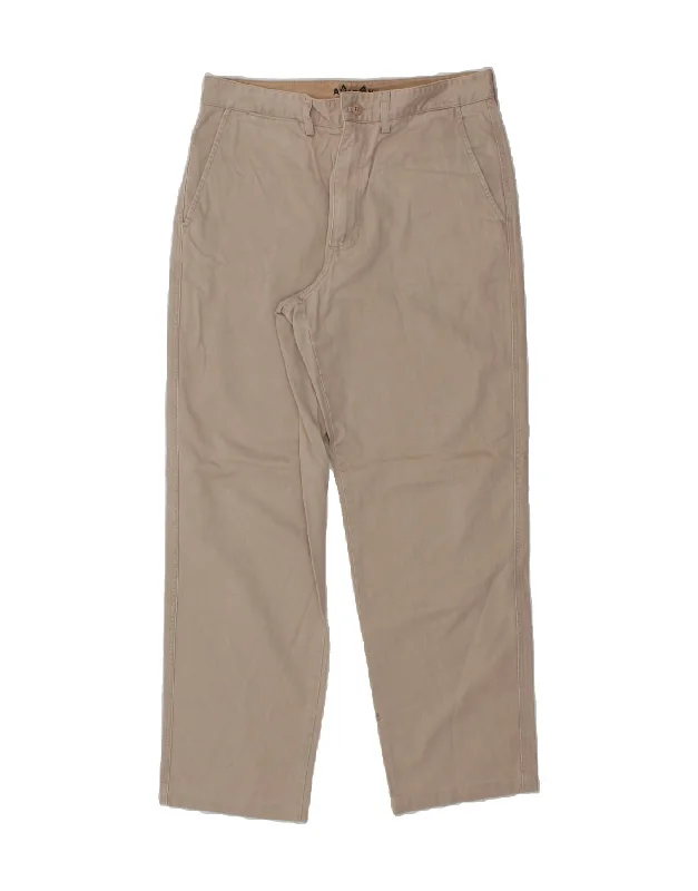 AVIREX Mens Straight Chino Trousers W34 L30 Beige Cotton