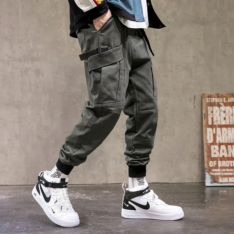 Relaxed Wear Men's Solid Colored Techwear Cargo Pants