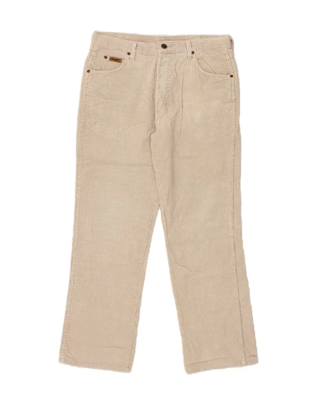 WRANGLER Mens Evolution Straight Corduroy Trousers W34 L28 Beige Cotton