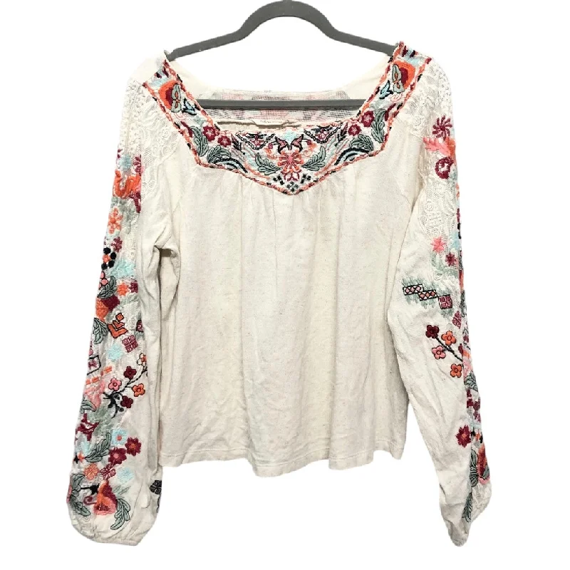 Soft Layers Top Long Sleeve By Soft Surroundings In Cream, Size: S